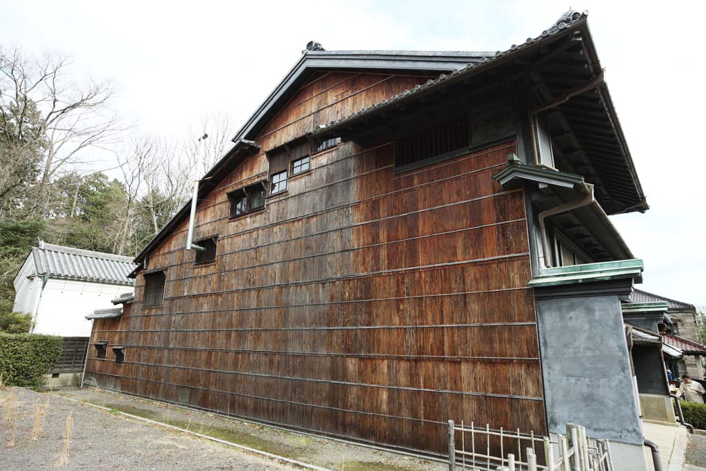 foto,tela,gratis,paisaje,fotografa,idea,Una persona de casa de pino de este del museo de pueblo de Meiji - mura, Construccin del Meiji, Puerta de enrejado, Noren, Edificio japons -style