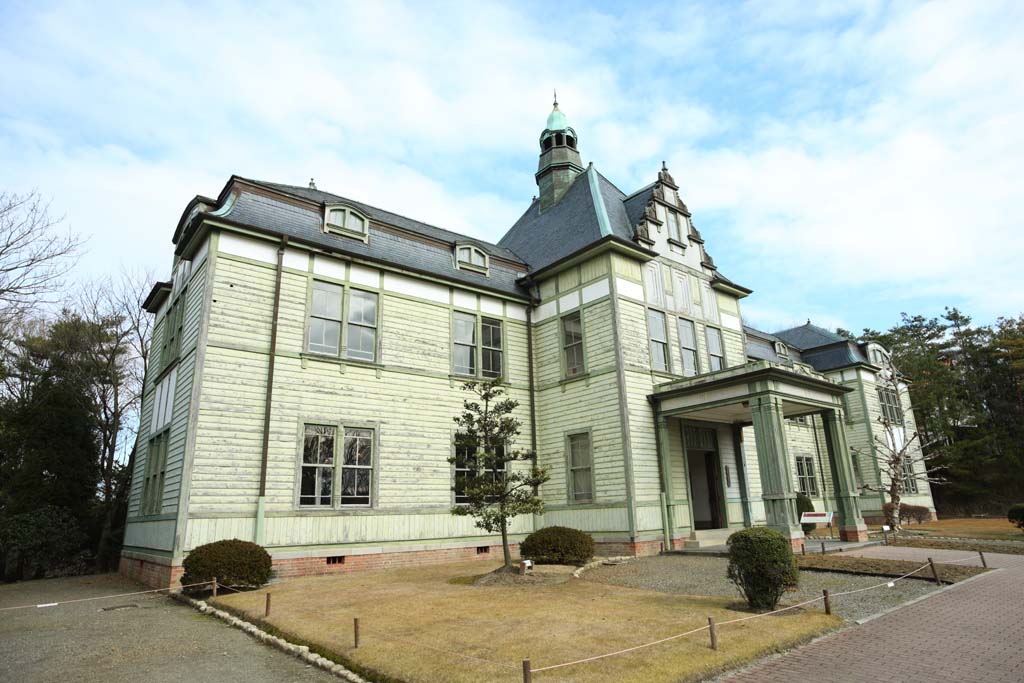 Foto, materiell, befreit, Landschaft, Bild, hat Foto auf Lager,Meiji-mura-Dorf Museum Kitasato Inst.-Hauptgebude / Medizingebude, das Bauen vom Meiji, Die Verwestlichung, West-Stilgebude, Kulturelles Erbe