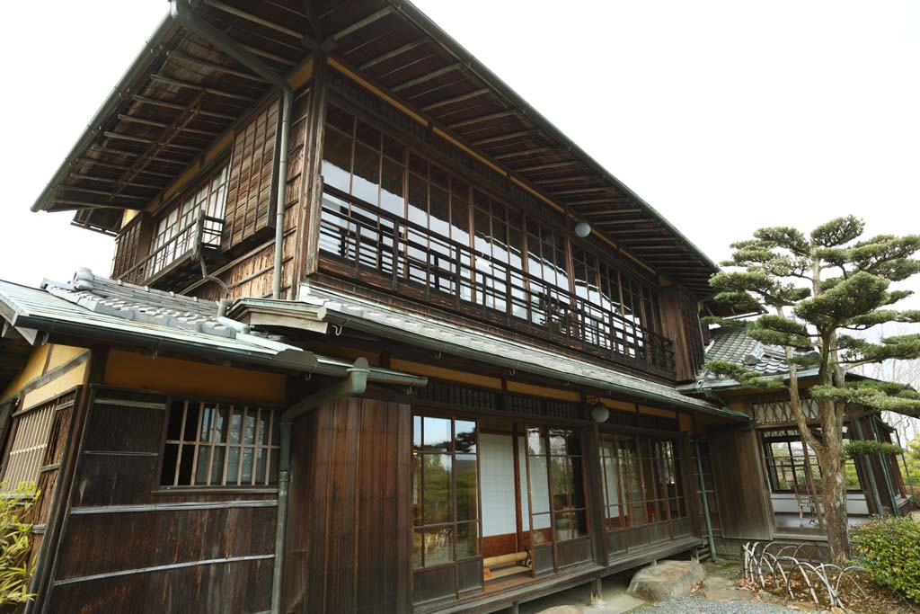 Foto, materiell, befreit, Landschaft, Bild, hat Foto auf Lager,Meiji-mura-Dorf Museum Kinmochi Saionji ein anderes Haus, das Bauen vom Meiji, Die Verwestlichung, Japanisch-Stilgebude, Kulturelles Erbe