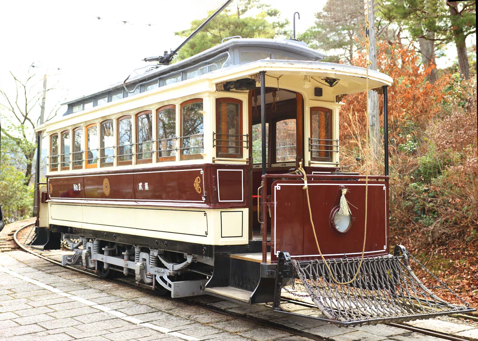 Foto, materiell, befreit, Landschaft, Bild, hat Foto auf Lager,Meiji-mura-Dorf Museum Kyoto Straenbahn, Zug vom Meiji, Die Verwestlichung, Straenbahn, Kulturelles Erbe