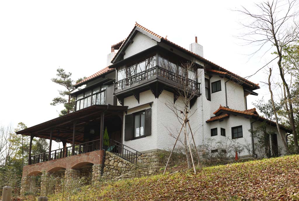 Foto, materiell, befreit, Landschaft, Bild, hat Foto auf Lager,Meiji-mura-Dorf Museum Mataemon Shibakawa's Haus, das Bauen vom Meiji, Die Verwestlichung, West-Stilgebude, Kulturelles Erbe