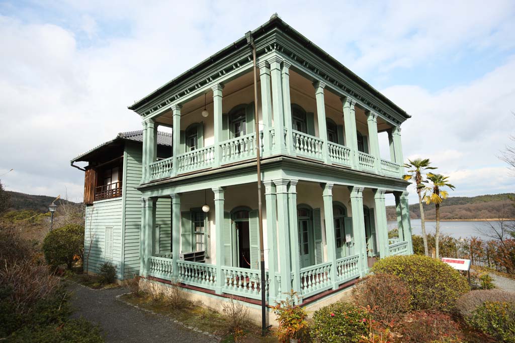 Foto, materiell, befreit, Landschaft, Bild, hat Foto auf Lager,Meiji-mura-Dorf Museum Yamate, Kobe Westerner-Haus, das Bauen vom Meiji, Die Verwestlichung, West-Stilgebude, Kulturelles Erbe