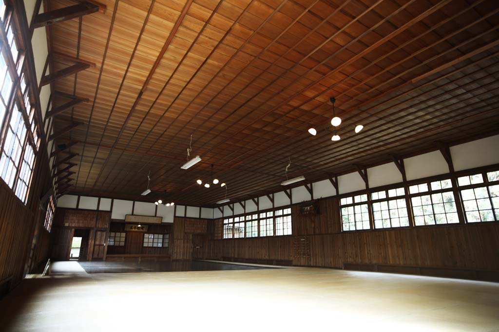 fotografia, materiale, libero il panorama, dipinga, fotografia di scorta,Il quarto Meiji-mura Villaggio Museo Liceo Senior studio di dojo di arti marziale [un tempio silenzioso], costruendo del Meiji, L'occidentalizzazione, Edificio di occidentale-stile, Eredit culturale