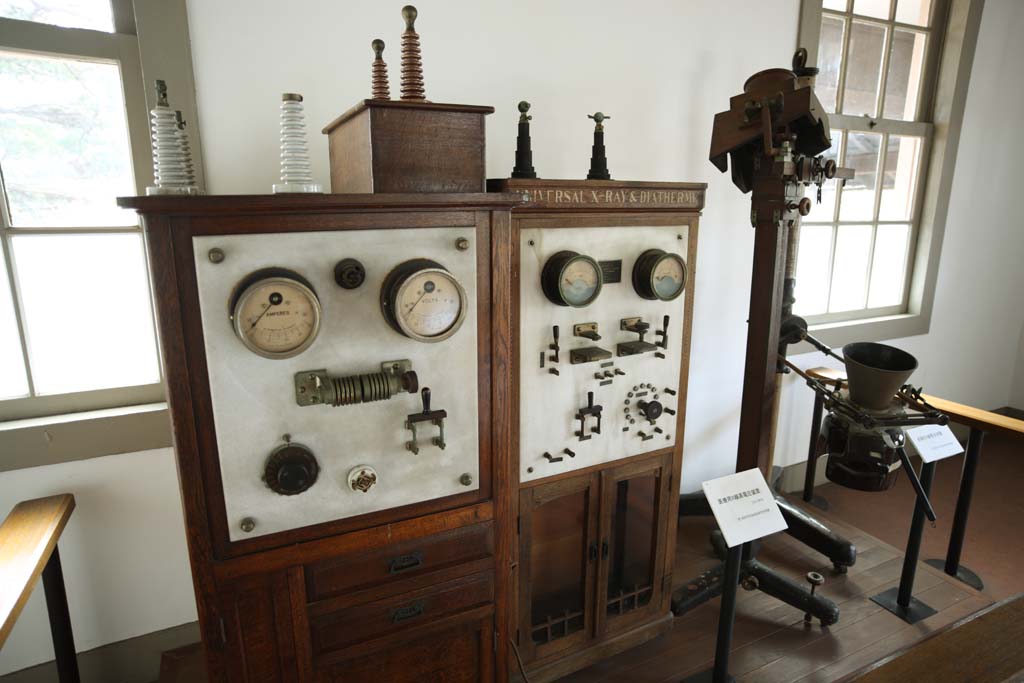 Foto, materiell, befreit, Landschaft, Bild, hat Foto auf Lager,Meiji-mura-Dorf Museum Nagoya Garnison Krankenhaus, Rntgenstrahlen-Gert, Die Verwestlichung, West entwerfen Sie Krankenhaus, Kulturelles Erbe