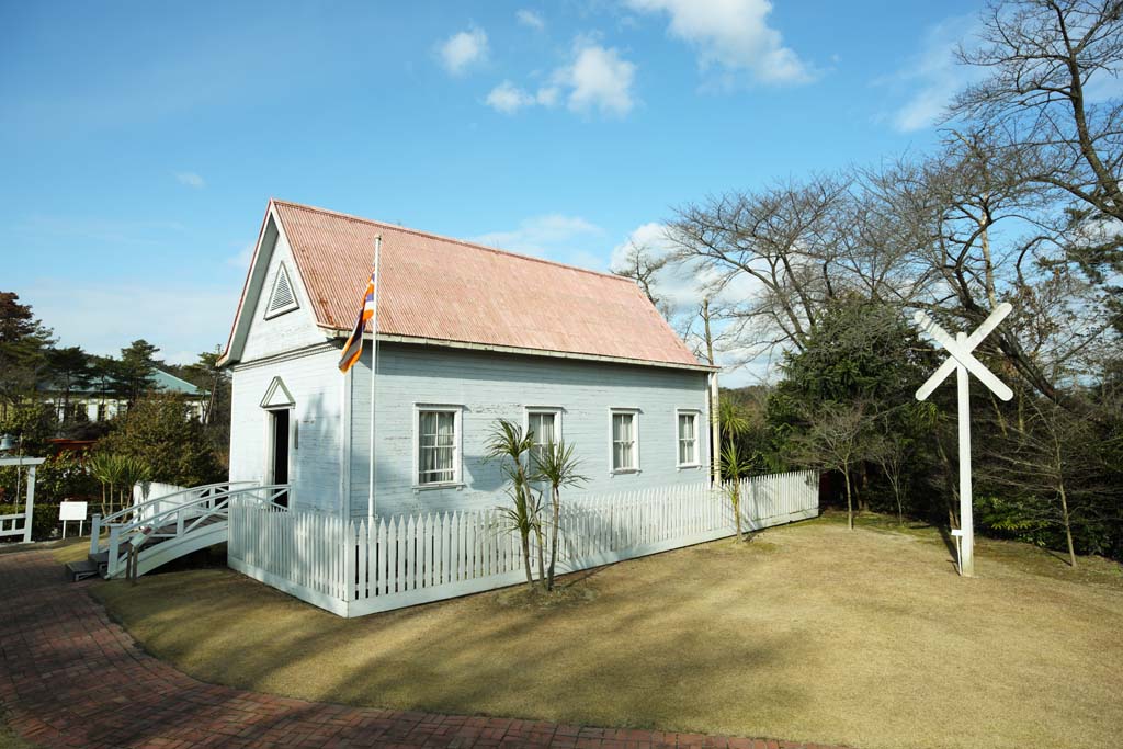 photo,material,free,landscape,picture,stock photo,Creative Commons,Meiji-mura Village Museum Hawaii emigrant meeting place, building of the Meiji, Hawaii emigrant, Western-style building, Cultural heritage