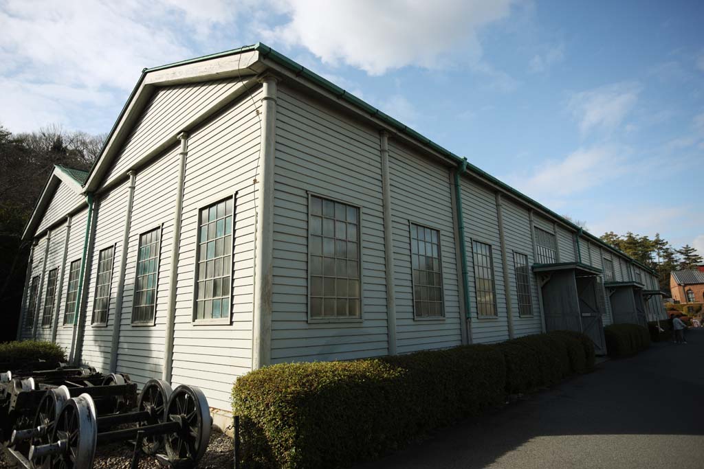 fotografia, materiale, libero il panorama, dipinga, fotografia di scorta,Meiji-mura Villaggio Museo ferrovia dormitorio Shimbashi edificio di fabbrica / macchina, costruendo del Meiji, L'occidentalizzazione, Edificio di occidentale-stile, Eredit culturale