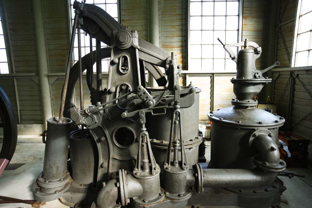 fotografia, materiale, libero il panorama, dipinga, fotografia di scorta,Macchina di Museo di Villaggio di Meiji-mura, macchina del Meiji, L'occidentalizzazione, fabbrica, Eredit culturale