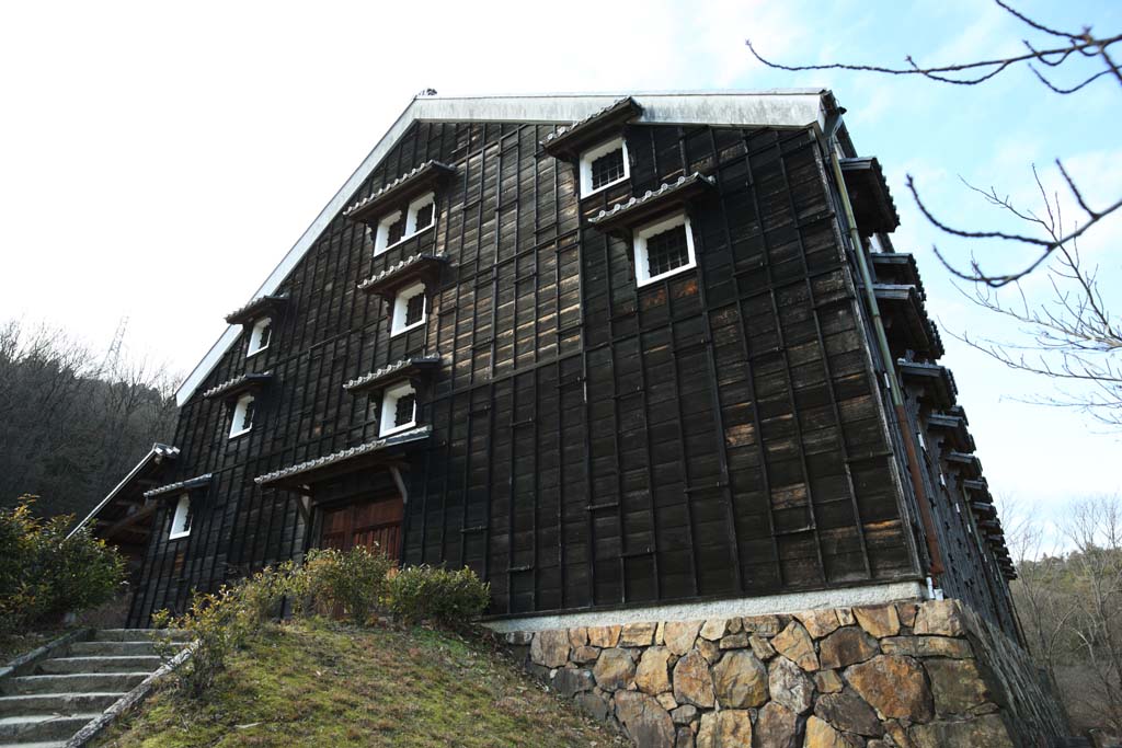 Foto, materiell, befreit, Landschaft, Bild, hat Foto auf Lager,Der Weltweinkeller des Meiji-mura Village Museum Chrysantheme, das Bauen vom Meiji, bewirten Sie Keller mit Wein, Japanisch-Stilgebude, Sake