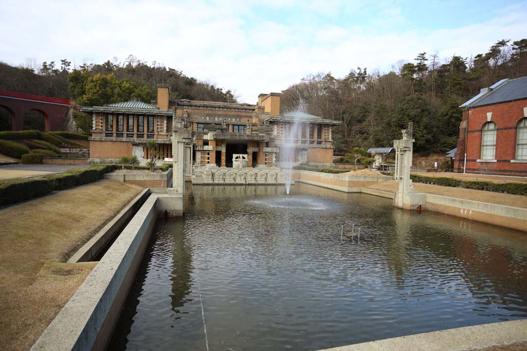 Foto, materiell, befreit, Landschaft, Bild, hat Foto auf Lager,Das Meiji-mura-Dorf Museum Kaiserlicher Hotelzentrumseingang, das Bauen vom Meiji, Die Verwestlichung, West-Stilgebude, Kulturelles Erbe