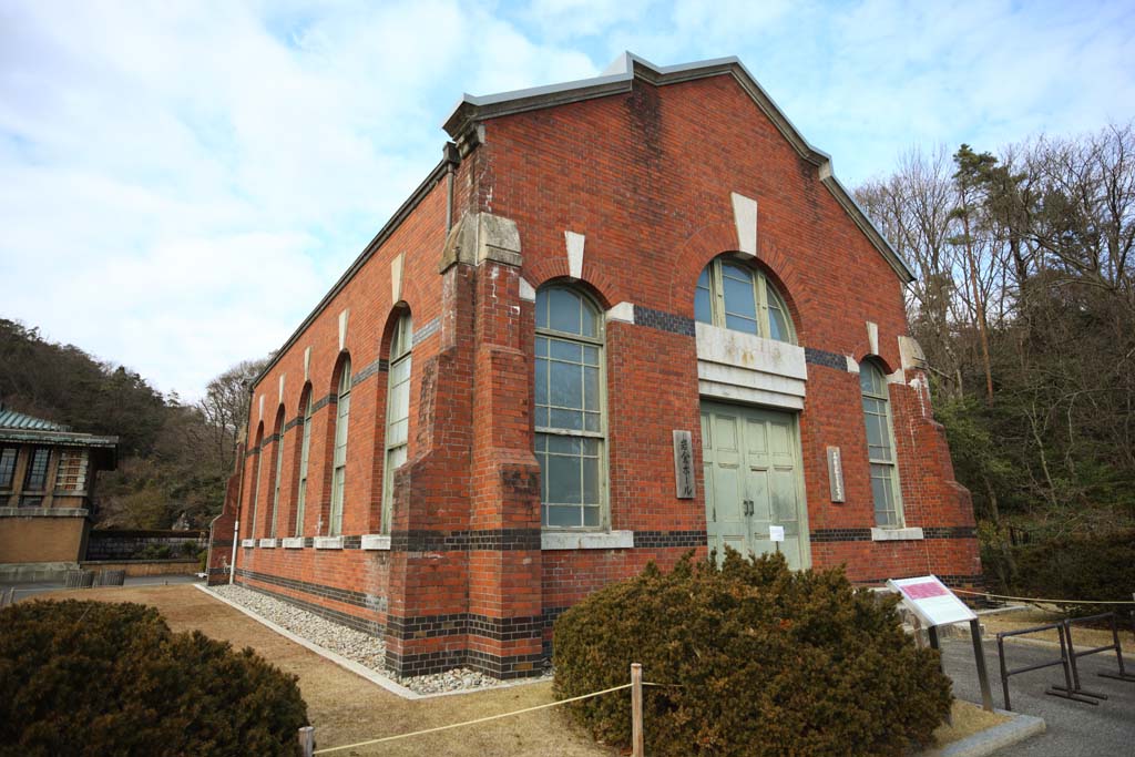 fotografia, materiale, libero il panorama, dipinga, fotografia di scorta,Meiji-mura Villaggio Museo Meitetsu Iwakura sottostazione di trasformatore (sala di Iwakura), costruendo del Meiji, L'occidentalizzazione, Edificio di occidentale-stile, Eredit culturale