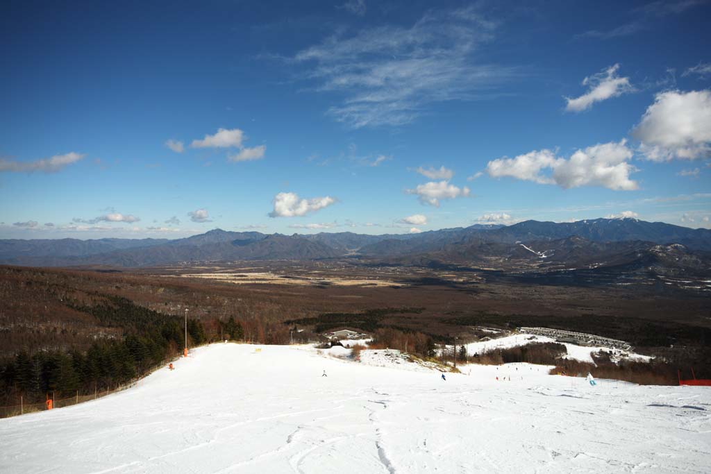 photo,material,free,landscape,picture,stock photo,Creative Commons,A slope, Yatsugatake, slope, ski, trail