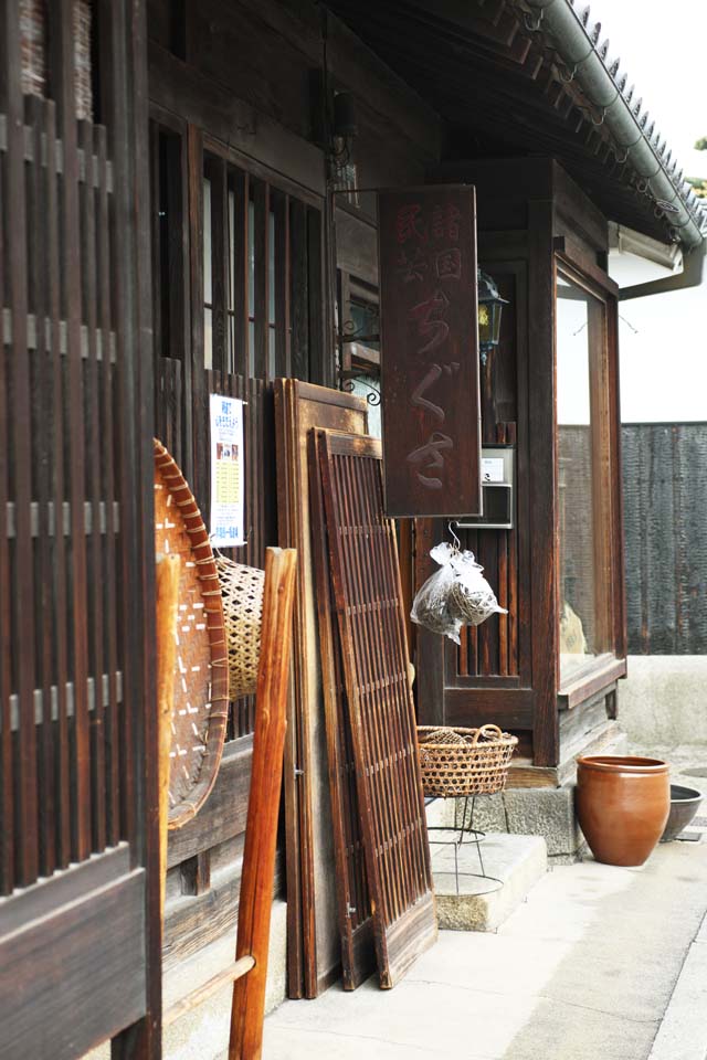 fotografia, materiale, libero il panorama, dipinga, fotografia di scorta,Negozio di arte manuale di popolo di Kurashiki, colino, Architettura di tradizione, cartello, Chigusa