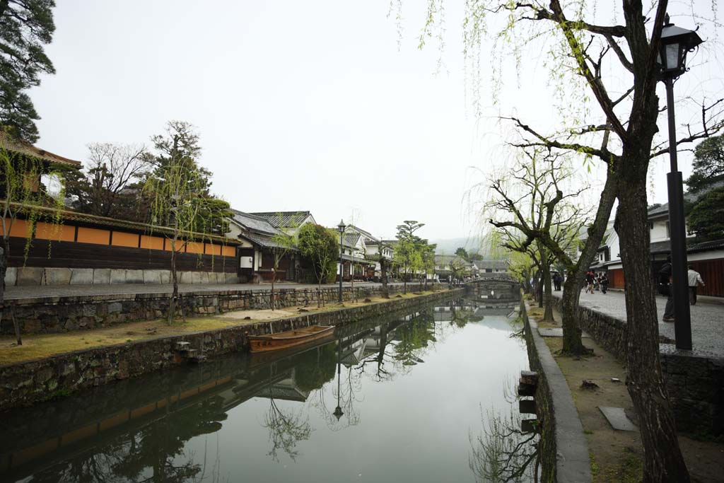 fotografia, materiale, libero il panorama, dipinga, fotografia di scorta,Kurashiki Kurashiki il fiume, Cultura tradizionale, salice, Cultura giapponese, La storia