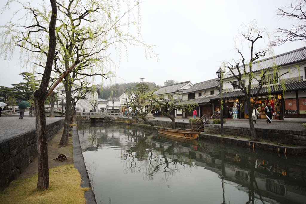 photo, la matire, libre, amnage, dcrivez, photo de la rserve,Kurashiki Kurashiki rivire, Culture traditionnelle, saule, Japonais fait une culture, L'histoire