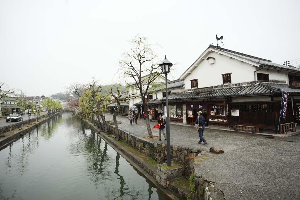 photo, la matire, libre, amnage, dcrivez, photo de la rserve,Kurashiki Kurashiki rivire, Culture traditionnelle, saule, Japonais fait une culture, L'histoire