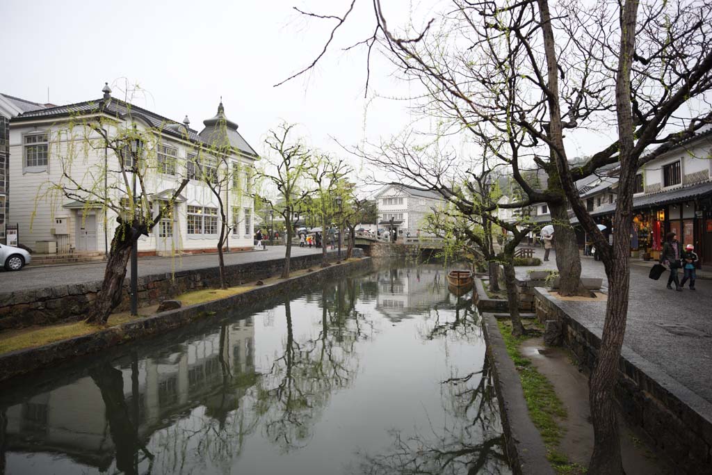 Foto, materiell, befreit, Landschaft, Bild, hat Foto auf Lager,Kurashiki Kurashiki-Fluss, Traditionelle Kultur, Weide, Japanische Kultur, Die Geschichte