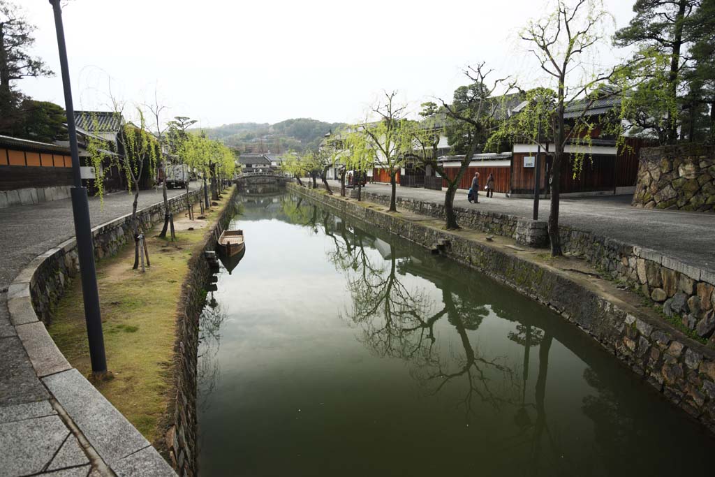 fotografia, material, livra, ajardine, imagine, proveja fotografia,Kurashiki Kurashiki rio, Cultura tradicional, Arquitetura de tradio, Japons cultiva, A histria