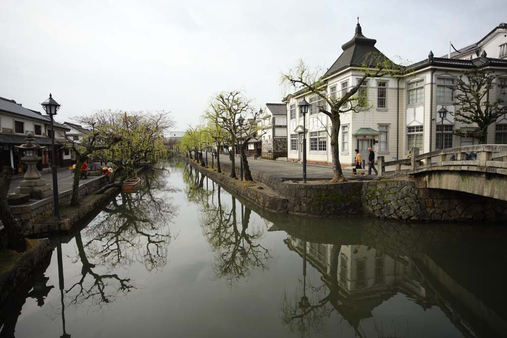 Foto, materieel, vrij, landschap, schilderstuk, bevoorraden foto,Kurashiki Kurashiki River, Traditionele cultuur, Traditie architectuur, Japanse cultuur, De geschiedenis