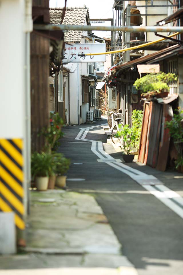 fotografia, materiale, libero il panorama, dipinga, fotografia di scorta,La citt di Matsue, Un vicolo, Asfalto, ristorante, Un'atmosfera