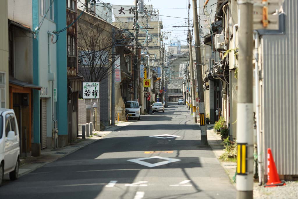 fotografia, materiale, libero il panorama, dipinga, fotografia di scorta,La citt di Matsue, Un vicolo, Asfalto, ristorante, Un'atmosfera