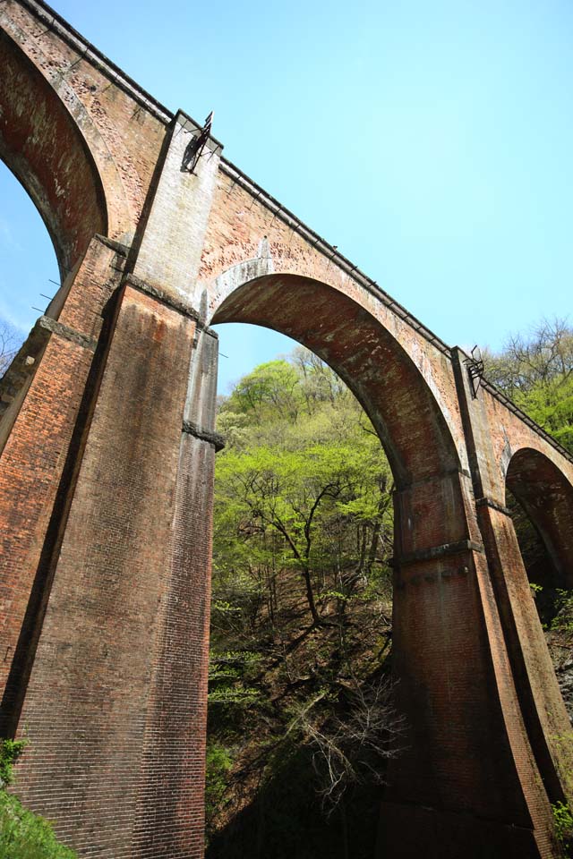 photo,material,free,landscape,picture,stock photo,Creative Commons,Megane-bashi Bridge, railway bridge, Usui mountain pass, Yokokawa, The third Usui bridge