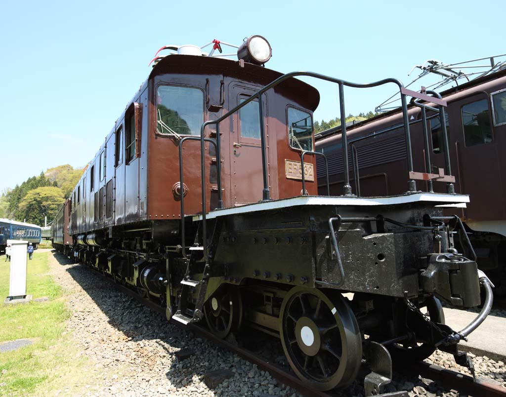 Foto, materiell, befreit, Landschaft, Bild, hat Foto auf Lager,Hetzen Sie Galvanismuslokomotive EF59, Eisenbahn, Ich gehe ber den Gebirgspass, Verbindungsstecker, Seno Motorabteilung