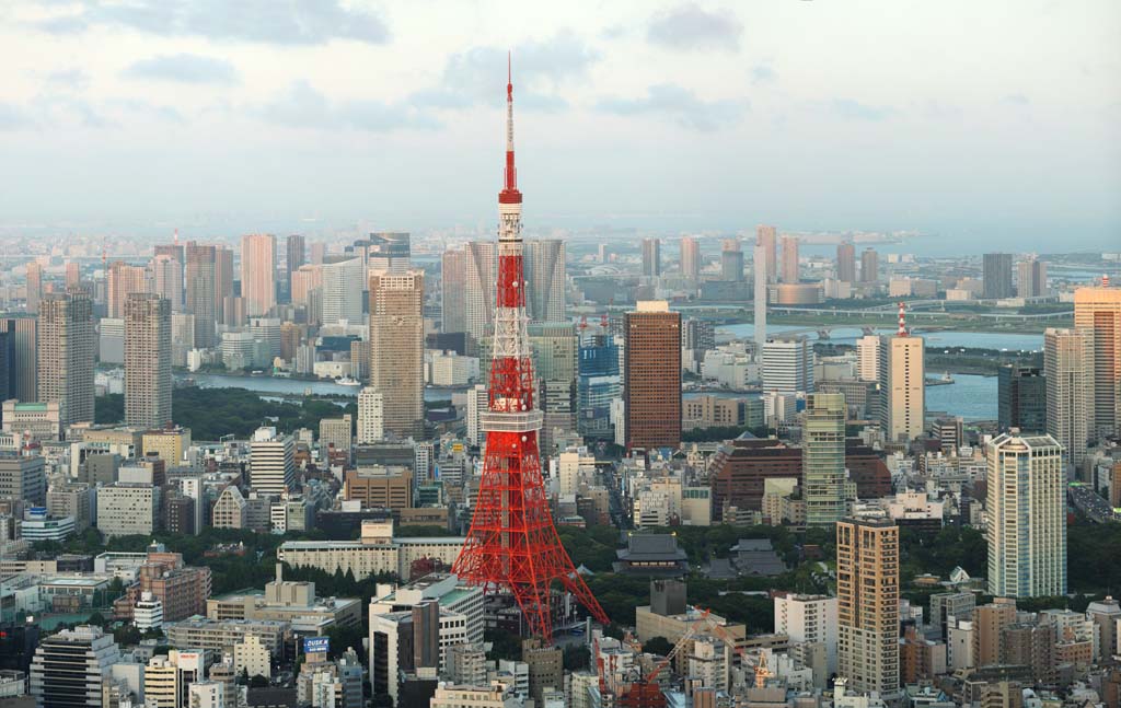 foto,tela,gratis,paisaje,fotografa,idea,Tokio entero opinin, Tokyo Tower, Edificio alto, Baha de Tokio, La rea del centro de la ciudad