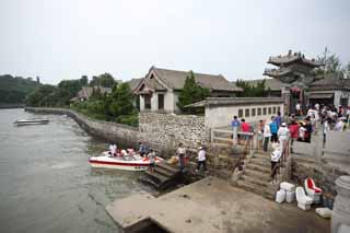 photo,material,free,landscape,picture,stock photo,Creative Commons,Horai Mizuki anchorage, stone bridge, Water forces, boat, sightseeing spot