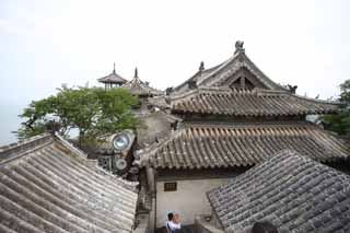 Foto, materiell, befreit, Landschaft, Bild, hat Foto auf Lager,Penglai-Pavillon, Fata Morgana, hohes Gebude, Chinesisches Essen, das Besichtigen von Stelle