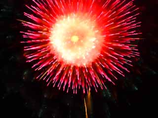 photo,material,free,landscape,picture,stock photo,Creative Commons,Tama River Fireworks Display, Launching fireworks, natural scene or object which adds poetic charm to the season of the summer, Signal fire, Brightness