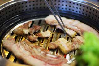 photo, la matire, libre, amnage, dcrivez, photo de la rserve,Samgyeopsal, Nourriture corenne, Viande rtie, Porc, plaque