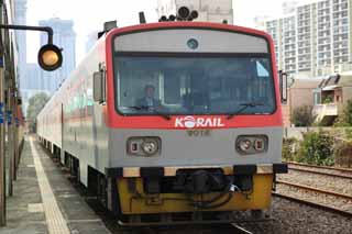 photo,material,free,landscape,picture,stock photo,Creative Commons,A Korean railroad, , KORAIL, vehicle, train