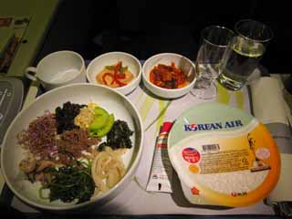photo,material,free,landscape,picture,stock photo,Creative Commons,An in-flight meal, Kimchi, Korean food, glass, Rice
