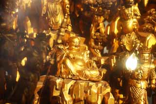 Foto, materiell, befreit, Landschaft, Bild, hat Foto auf Lager,Ein Balltempel, Chaitya, Buddhistisches Bild, Gold, Hotei-Staat