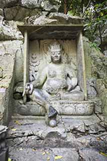 photo,material,free,landscape,picture,stock photo,Creative Commons,A HangzhouLingyingTemple image of Buddha inscribed on the polished cliff, Buddhism, Ishibotoke, Buddhist image, Faith