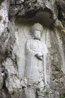 foto,tela,gratis,paisaje,fotografa,idea,Una idea de HangzhouLingyingTemple de Buddha grabar sobre el despeadero corts, Buddhism, Ishibotoke, Idea Buddhist, Fe