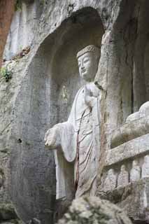 fotografia, materiale, libero il panorama, dipinga, fotografia di scorta,Un'immagine di HangzhouLingyingTemple di Budda scrisse sulla rupe levigata, Buddismo, Ishibotoke, Immagine buddista, Faith