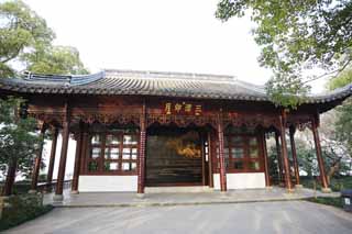 photo,material,free,landscape,picture,stock photo,Creative Commons,Three Pools Mirroring the Moon, I am painted in red, Saiko, fresco, Chinese building