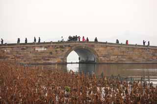 fotografia, materiale, libero il panorama, dipinga, fotografia di scorta,Ponte rotto neve rimanente, , Saiko, Dieci viste di Saiko, ponte di pietra