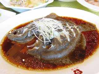 Foto, materiell, befreit, Landschaft, Bild, hat Foto auf Lager,Der hart gekochte flatfish, Fisch, flatfish, Gesotten und wrzte Fisch oder Gemse, Chinesisches Essen