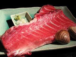 fotografia, material, livra, ajardine, imagine, proveja fotografia,O filete salgado do atum, Sashimi, atum, osso, prato