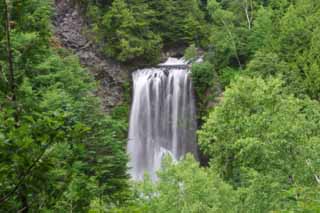 photo,material,free,landscape,picture,stock photo,Creative Commons,Zengoro-no-taki Falls, waterfall, water, river, wood