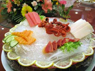 photo,material,free,landscape,picture,stock photo,Creative Commons,China-type sashimi, Sashimi, kite, shellfish, Chinese food