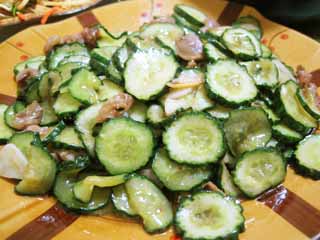 photo,material,free,landscape,picture,stock photo,Creative Commons,It is cucumber roasting, Chinese food, cucumber, Meat, Garlic