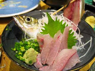 photo,material,free,landscape,picture,stock photo,Creative Commons,The becoming permanently free from danger structure of the horse mackerel, Sashimi, horse mackerel, Wasabi, fish