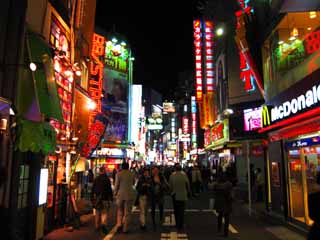 Foto, materieel, vrij, landschap, schilderstuk, bevoorraden foto,Shibuya straat centreren, Neon, Signboard, Benedenstad, Het is levendig