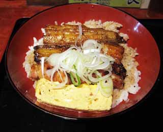 photo,material,free,landscape,picture,stock photo,Creative Commons,A bowl of broiled eel on cooked rice, An eel, , , omelet