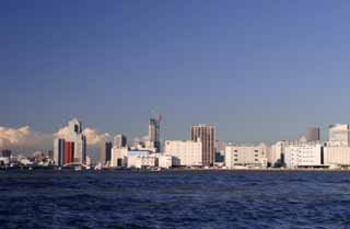 Foto, materiell, befreit, Landschaft, Bild, hat Foto auf Lager,Tokyo Bucht, Gebude, Meer, blauer Himmel, Wolke