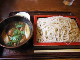 fotografia, material, livra, ajardine, imagine, proveja fotografia,Aletria de trigo-mouro em sopa de soja com carne de pato e cebola somou soba, Cozinhando, Comida, , 