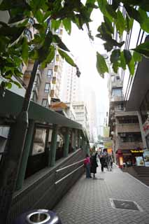 photo,material,free,landscape,picture,stock photo,Creative Commons,According to Hong Kong, An escalator, signboard, building, slope